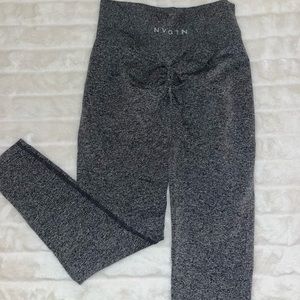 Gray and black scrunch NVGTN leggings